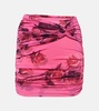 Floral ruched miniskirt