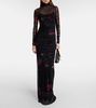 Printed tulle gown