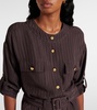 Striped belted shirt dress