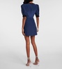 Bow-detail polka-dot silk minidress