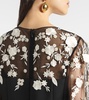 Embroidered puff-sleeve minidress