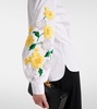 Floral cotton-blend poplin shirt