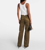 Mid-rise flared cargo jeans
