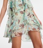 Tiered printed silk minidress