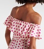 Giselle off-shoulder polka-dot midi dress