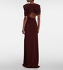 Draped open-back satin gown