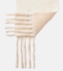 Logo fringed alpaca and wool-blend scarf