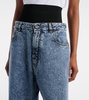 Knit Band straight jeans