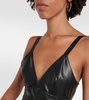 Faux leather slip dress