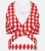 Vichy gingham cutout crop top
