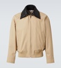 Intrecciato leather-trimmed twill blouson
