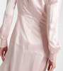 Ruched silk satin maxi dress
