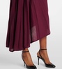 Asymmetric virgin wool midi dress