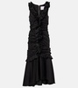 Ruffled cotton-blend midi dress