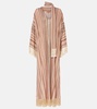 Zigzag sequined fringed lamé kaftan