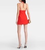Cutout embellished jersey minidress