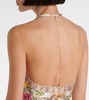 Chain-detail silk maxi dress