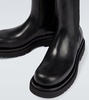 Lug leather ankle boots