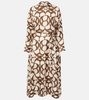 Ileana printed silk twill shirt dress