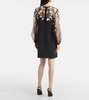 Embroidered puff-sleeve minidress