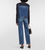 Twill-paneled denim jacket