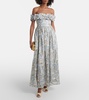 Espliego ruffled floral linen maxi dress