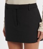 Chalk stripe wool and cotton miniskirt