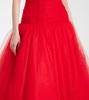 Embellished strapless tulle gown