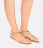 Almost Bare metallic leather sandals