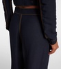 Tailored wool-blend georgette wide-leg pants