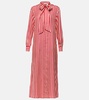 Faesite striped silk twill maxi dress