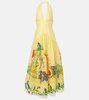 Dahlia floral linen-blend maxi dress