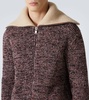 Ribbed-knit cotton and wool zip-up sweater