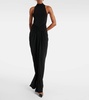 Halterneck draped gown