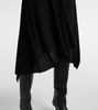 Draped ruched crêpe jersey midi dress