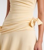 Cutout asymmetric jersey midi dress