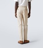 Mid-rise cotton-blend slim pants
