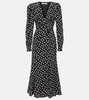 Printed silk midi dress