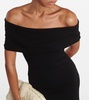 Off-shoulder jersey midi dress