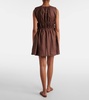 Gathered linen minidress