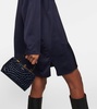 High-neck satin minidress