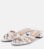 Crystal Mirage embellished leather mules
