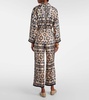 Brina printed silk twill wide-leg pants