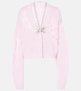 Embellished cotton and cashmere cardigan