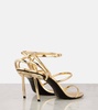 Strappy metallic leather sandals