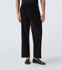 Sequined cotton corduroy straight pants