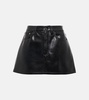 Faux-leather miniskirt