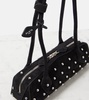 Le Teckel Small studded suede shoulder bag