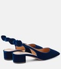 Very Bow Tie 35 velvet slingback pumps