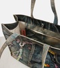 Large denim-effect printed canvas shopper